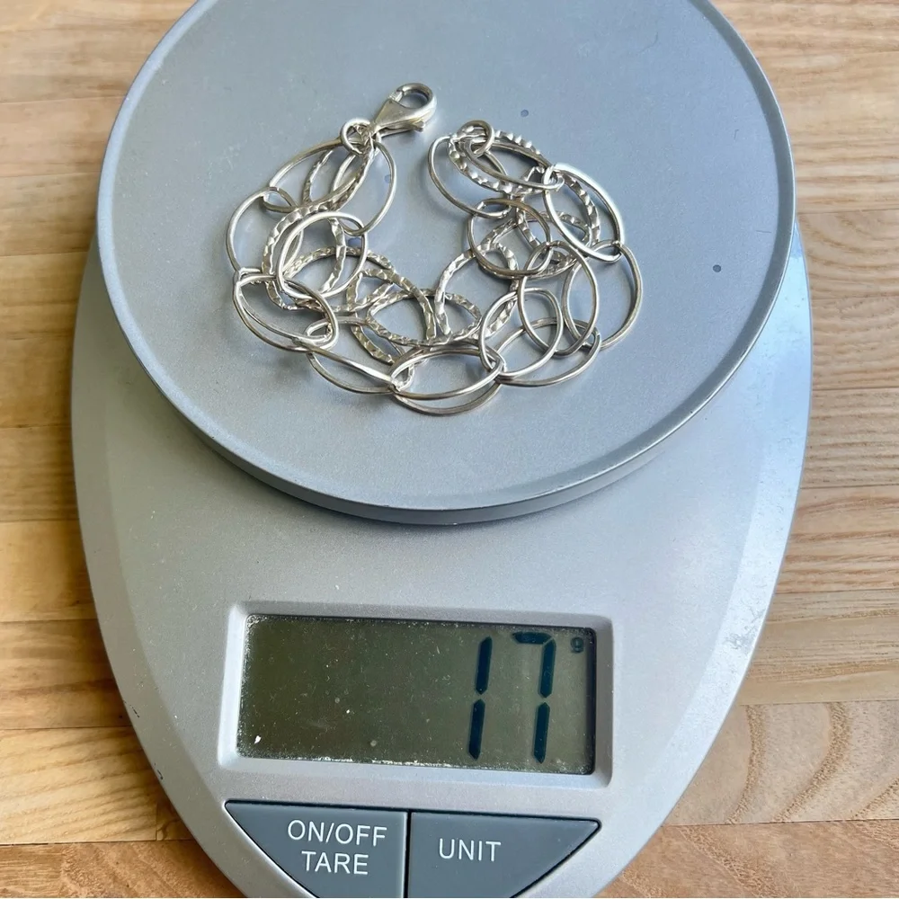 MSCO 925 Sterling silver three strand linked chain bracelet